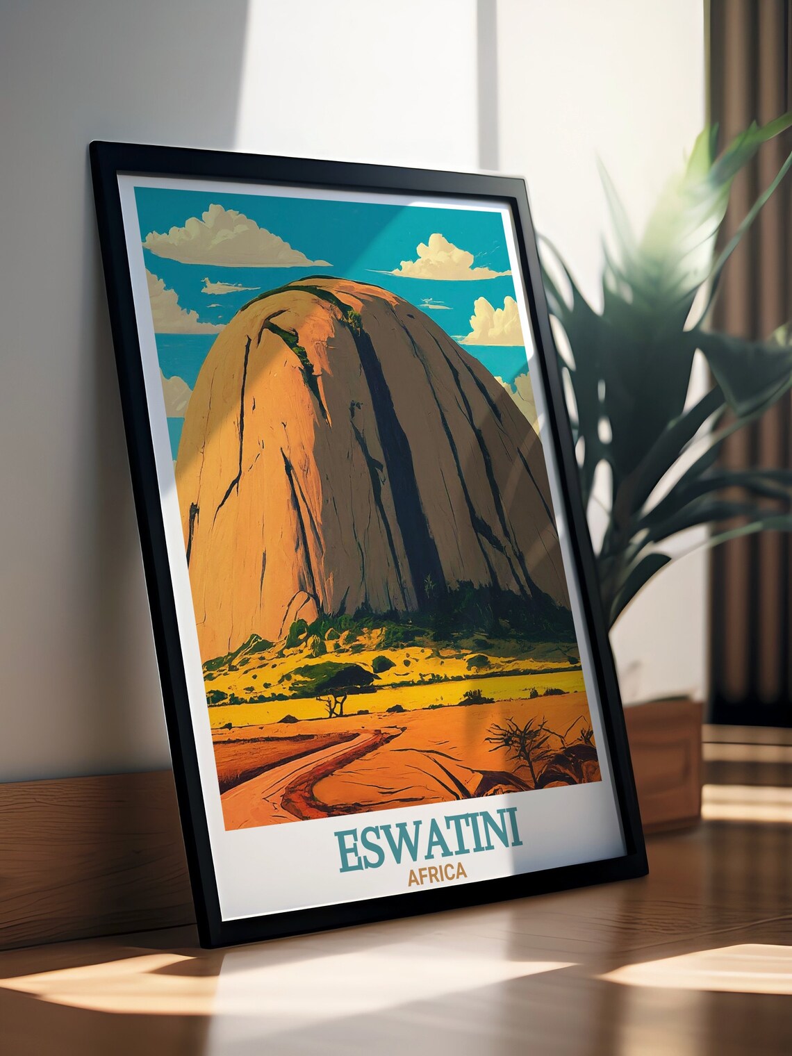 Eswatini Sibebe Rock Travel Poster, Wall Decor - Image 3