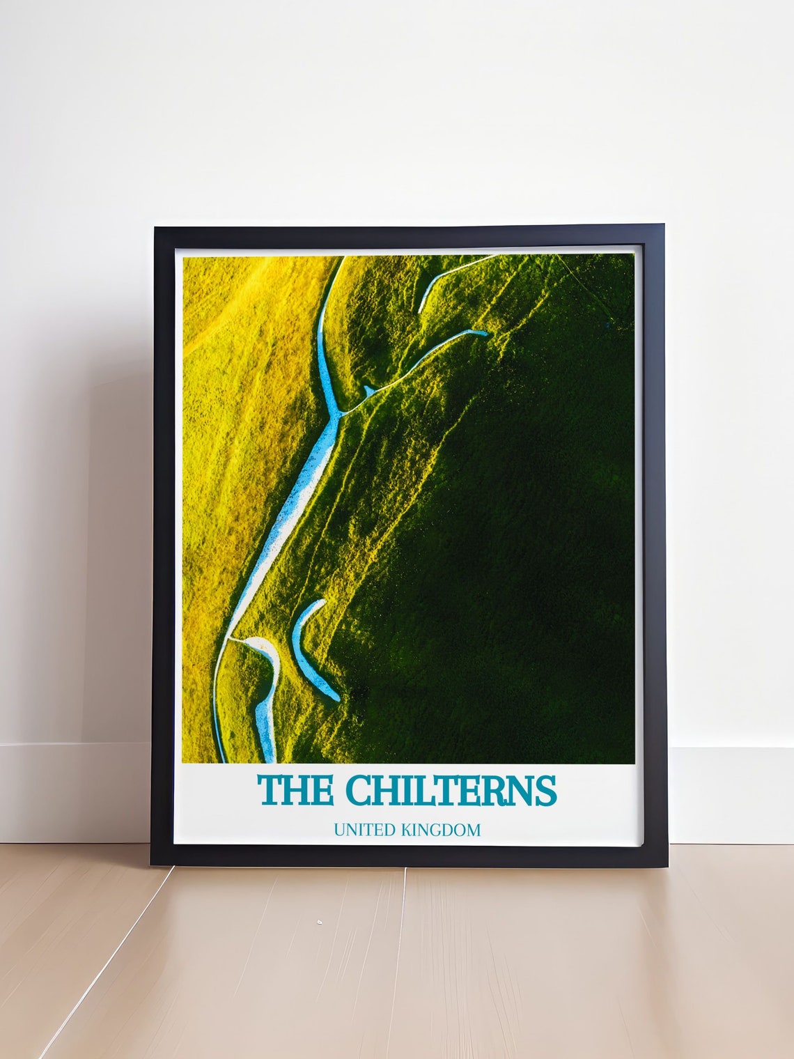 The Chilterns United Kingdom Aerial Green Hills Stream Poster - Image 4