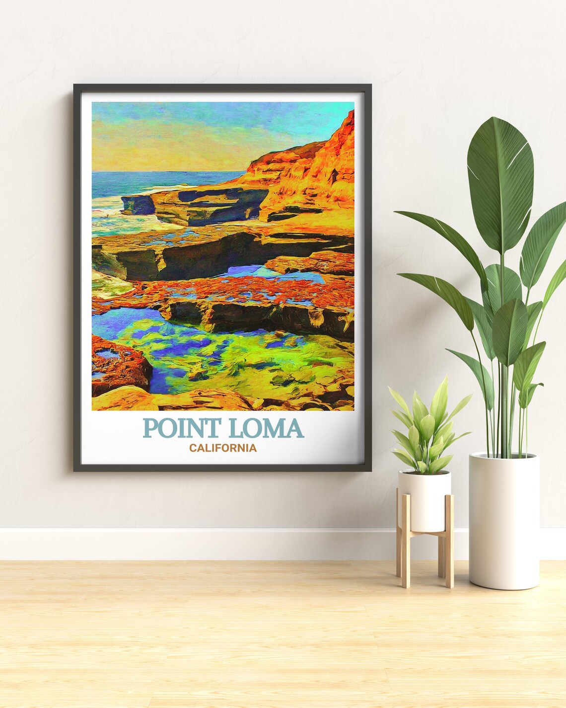 Point Loma California Tide Pools Rainbow Rocky Shore Travel Poster - Image 2