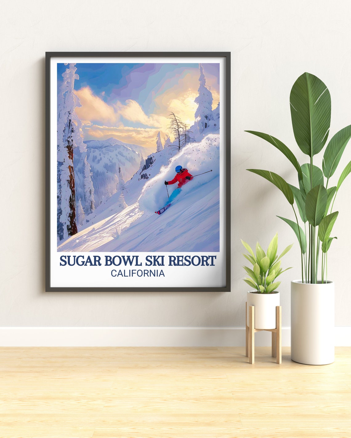 Sugar Bowl Ski Resort Powder Skier Alpine Slope Travel Poster - Image 3