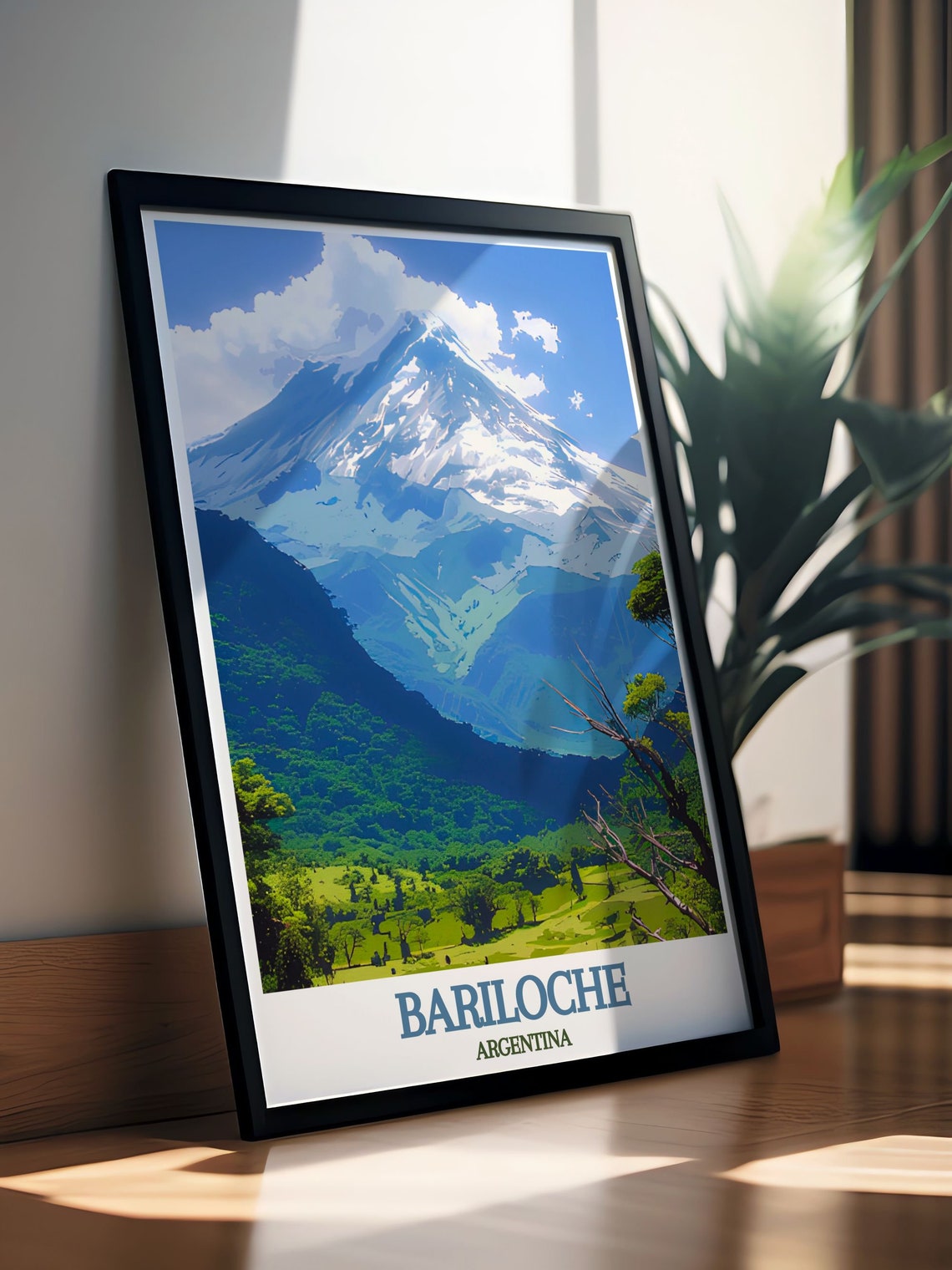 Bariloche Argentina Tronador Volcano Snowy Peak Valley Poster - Image 2