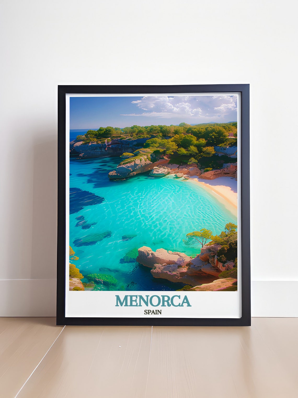 Menorca Cala Macarella Turquoise Cove White Sand Travel Art Poster - Image 4