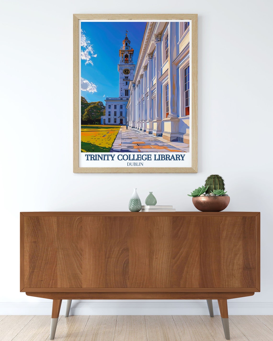 Trinity College Library Dublin Historic Clock Tower Courtyard Poster - Image 3