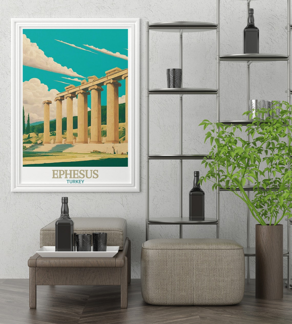 Ephesus Turkey Temple Of Artemis Columns Vintage Travel Poster - Image 3