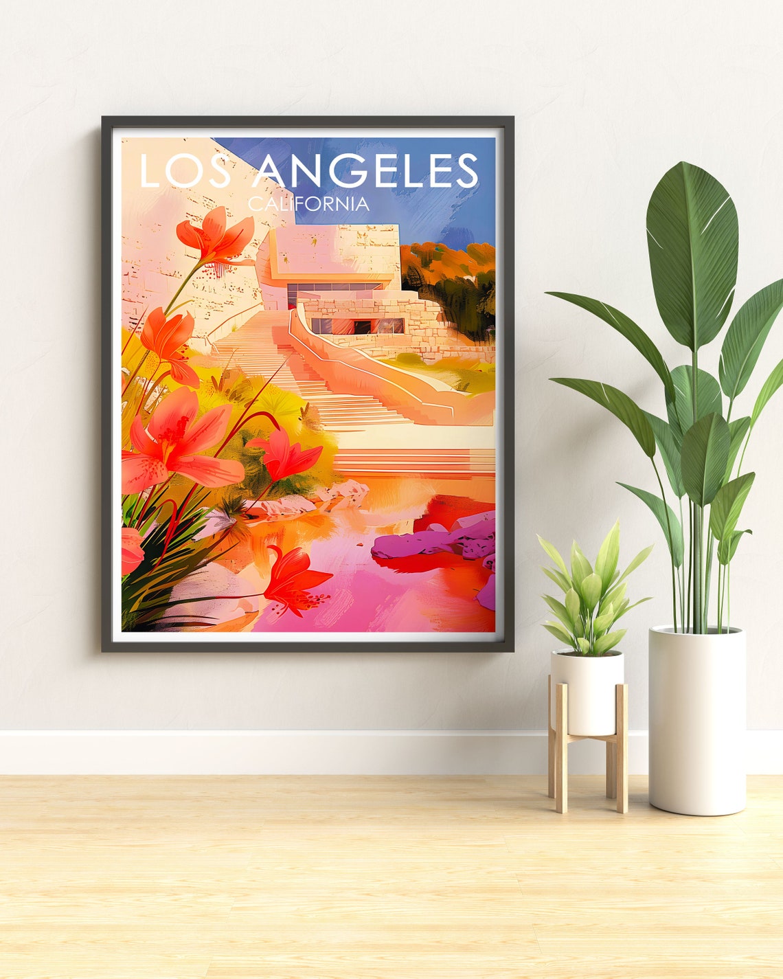 Los Angeles Print Getty Centre Art Getty Centre Prints Usa Ski Posters - Image 3