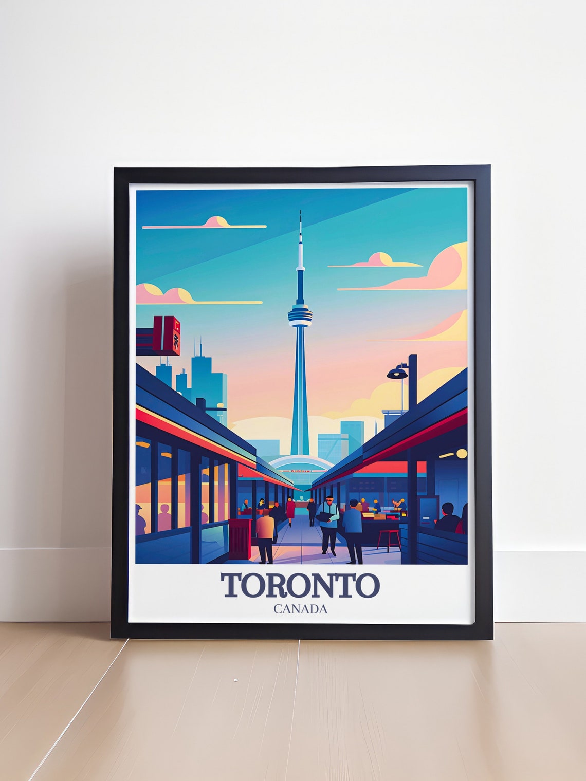 Toronto CN Tower Rising Above St Lawrence Market Street Poster - Image 4