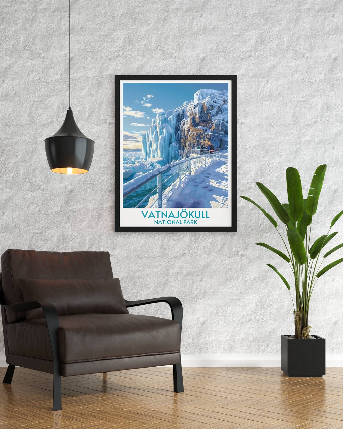 Vatnajokull National Park Glacier Ice Cliffs Winter Travel Poster - Image 2