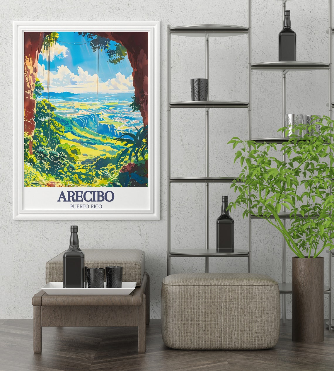 Arecibo Cueva Ventana Cave Window Valley Puerto Rico Travel Poster - Image 3