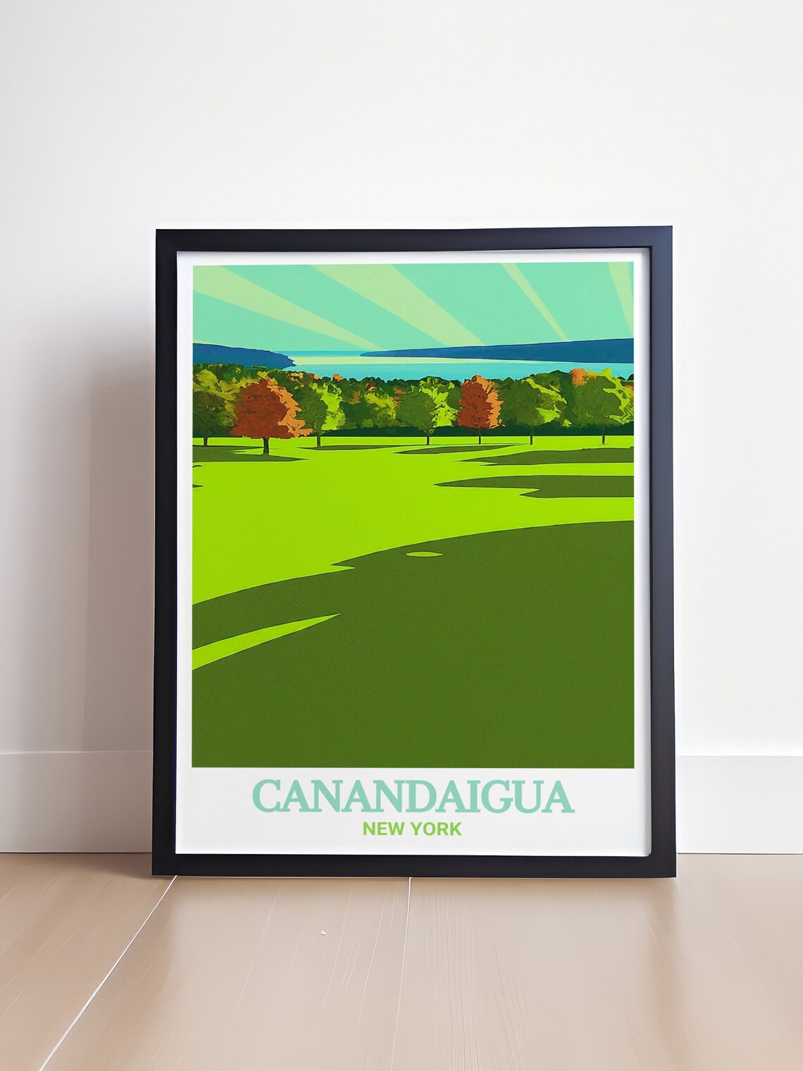 Canandaigua New York Autumn Park Lawns Lakeside Scenic Poster - Image 4
