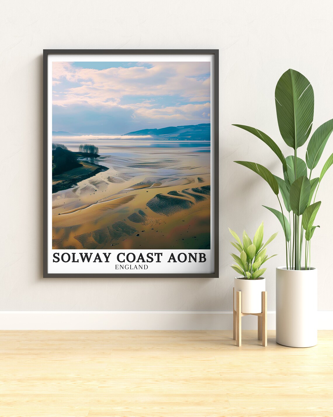 Solway Coast AONB Sandbanks Aerial Nature Photography Poster - Image 2