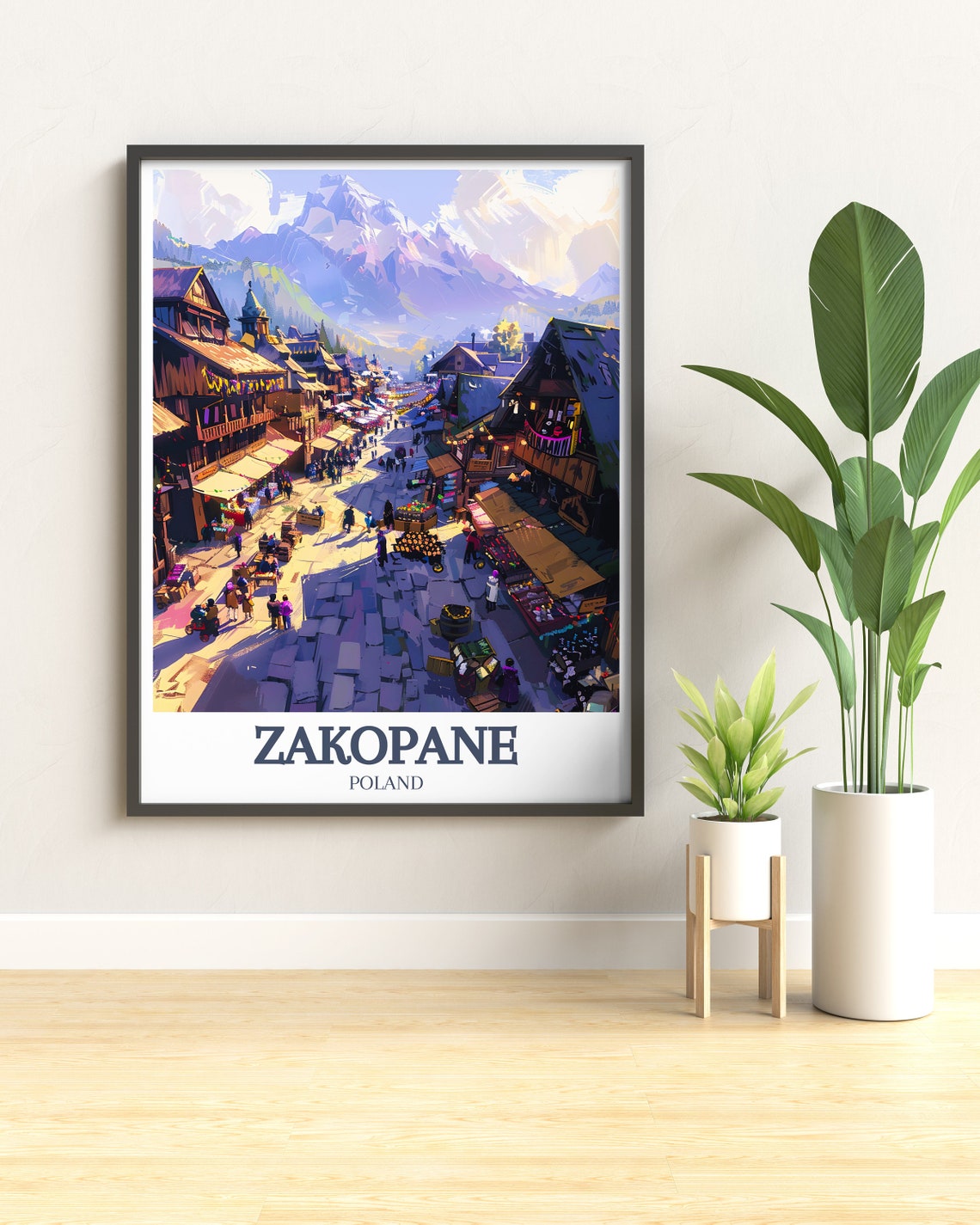 Zakopane Poland Krupowki Street Evening Market Tatra Travel Poster - Image 2