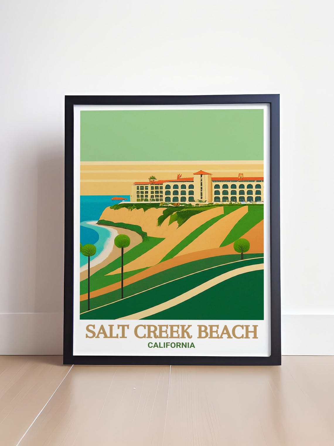 Salt Creek Beach California Coastal Resort Hillside Travel Poster - Image 4