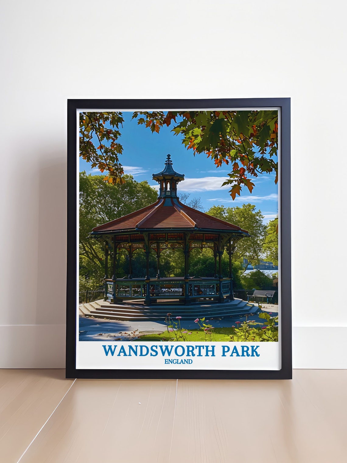 Wandsworth Park London Bandstand Greenery Sunny Travel Poster - Image 4