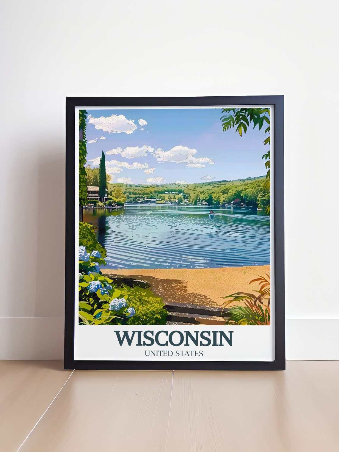 Lake Delta Lakeshore on a Bright Wisconsin Summer Day Poster - Image 4