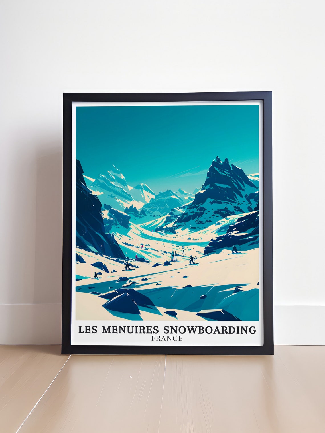 Les Menuires Snowboarding France Alpine Slopes Three Valleys Poster - Image 4