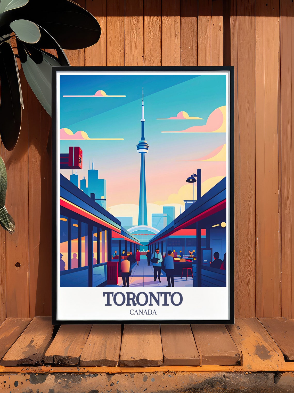 Toronto CN Tower Rising Above St Lawrence Market Street Poster - Image 3