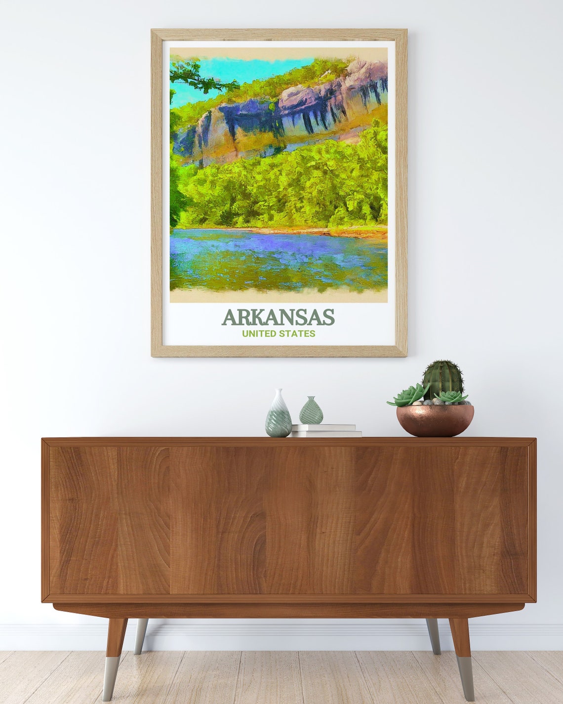 Arkansas Buffalo River Bluffs Forest Watercolor USA Nature Poster - Image 3
