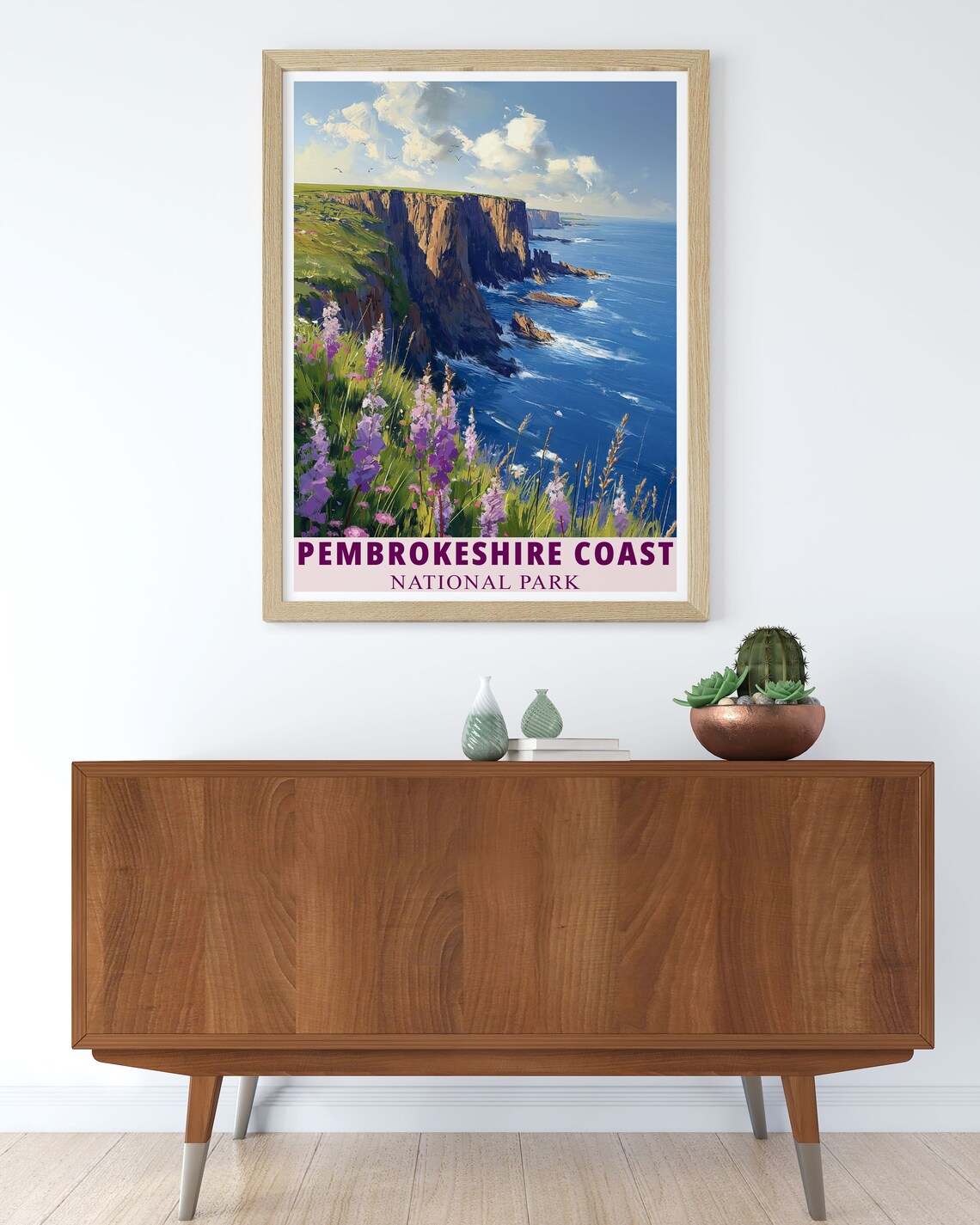 Pembrokeshire Coast Cliffs Wildflowers National Park Travel Poster - Image 2