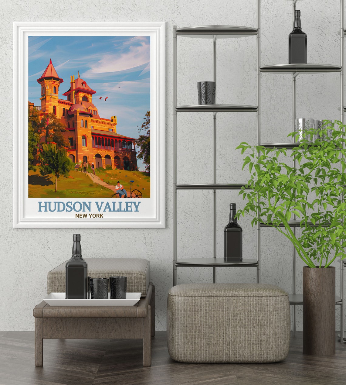 Hudson Valley Olana Historic Site Amber Towers Afternoon Poster - Image 2