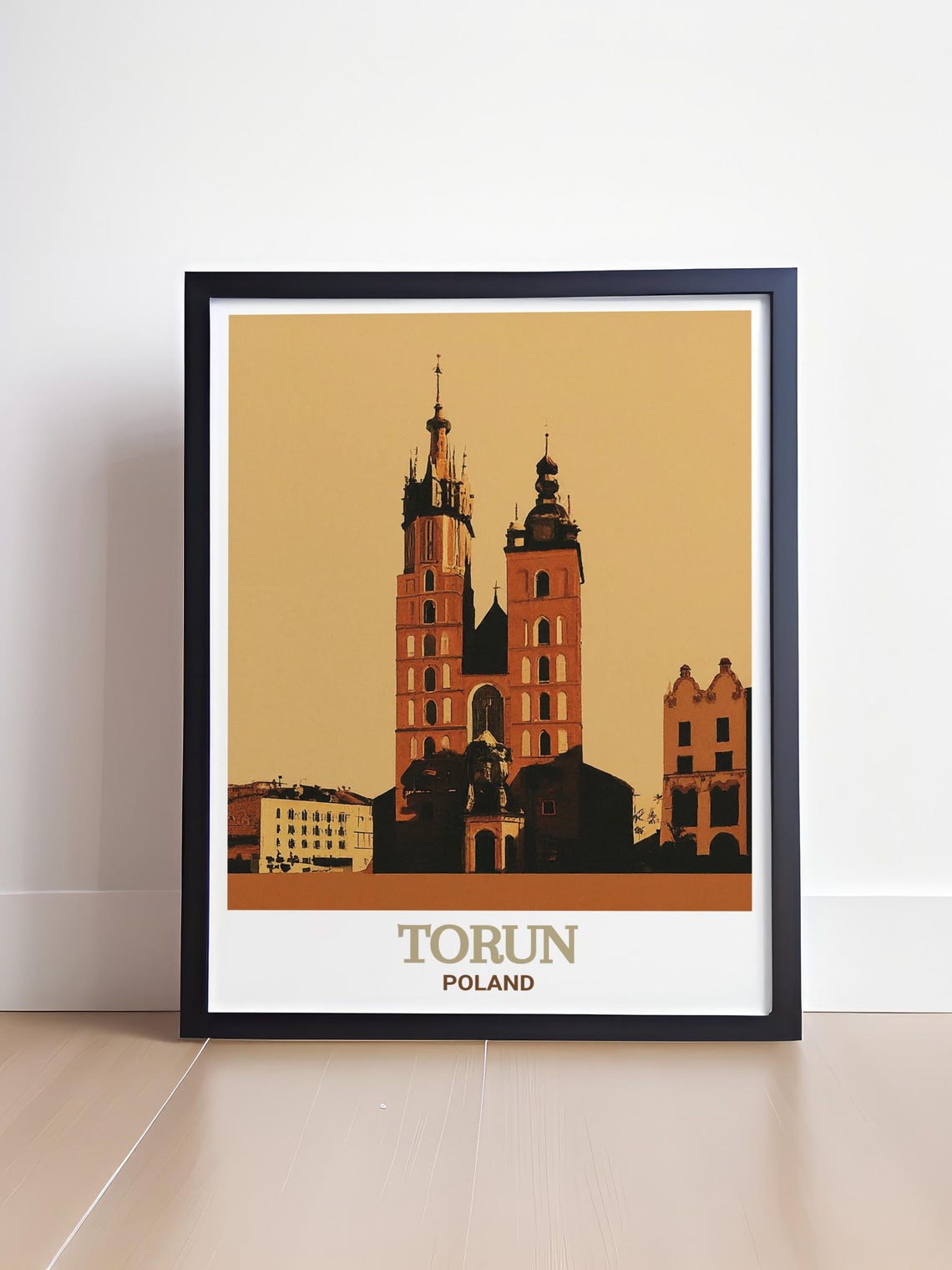 Torun Poland Golden Hour Twin Church Towers Art Travel Poster - Image 4