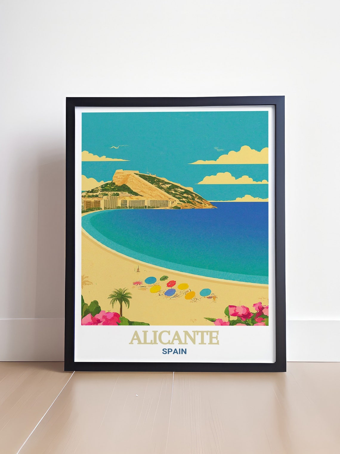 Alicante Playa Del Postiguet Castle Hill Spain Beach Resort Poster - Image 4