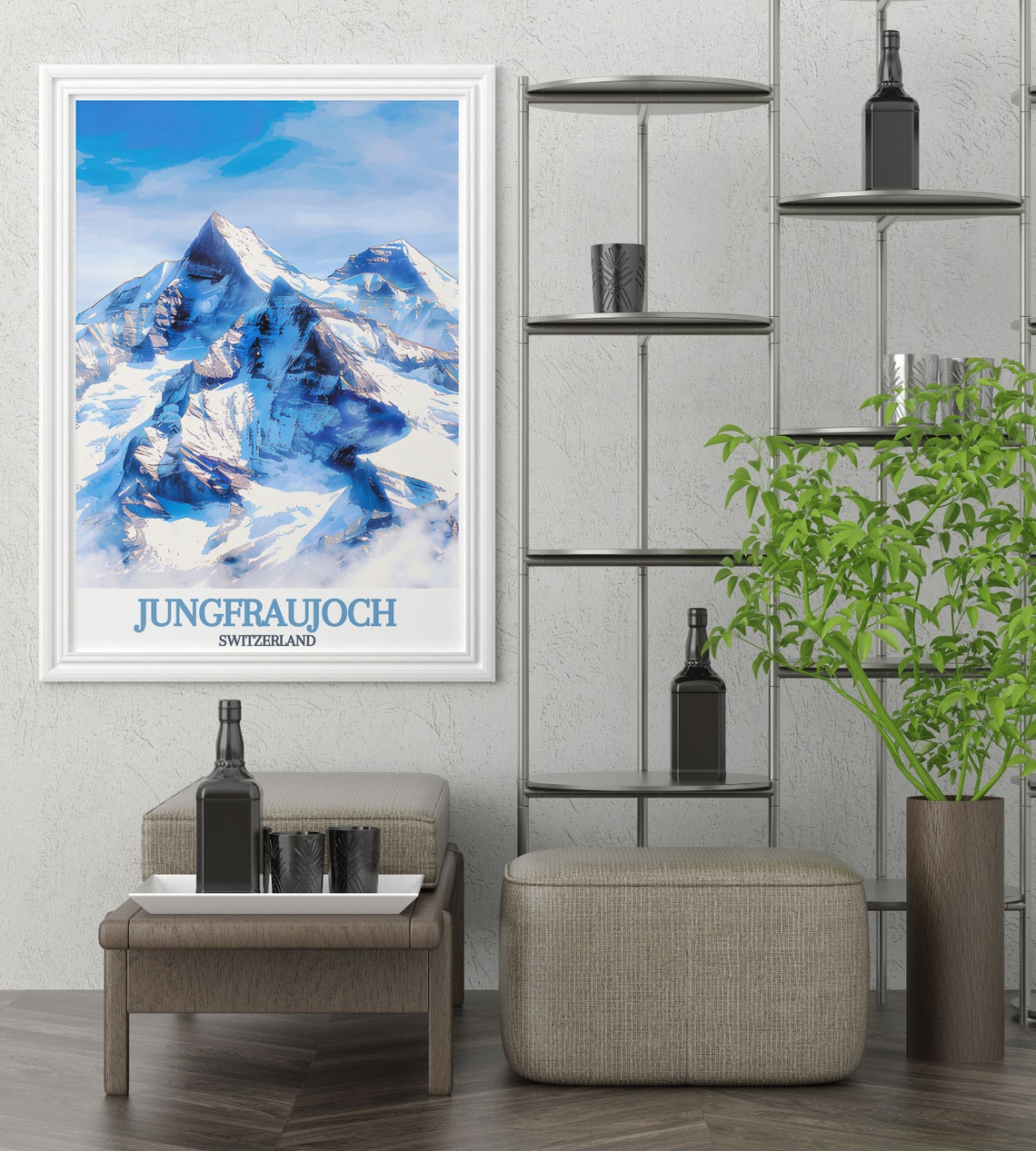 Jungfraujoch Switzerland Snow-Capped Alpine Peaks Travel Poster - Image 2