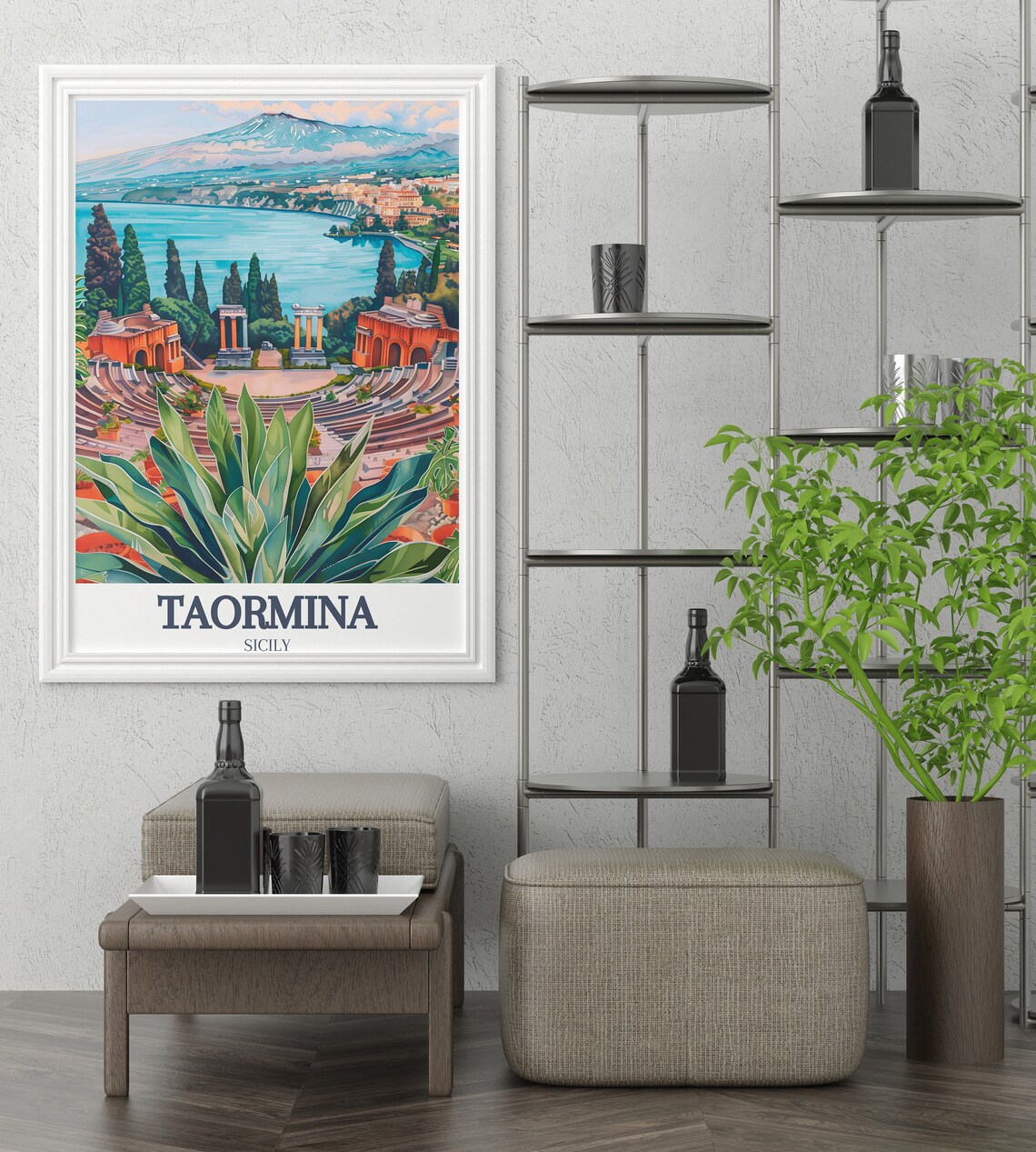 Taormina Ancient Theatre & Isola Bella Art Print - Image 2