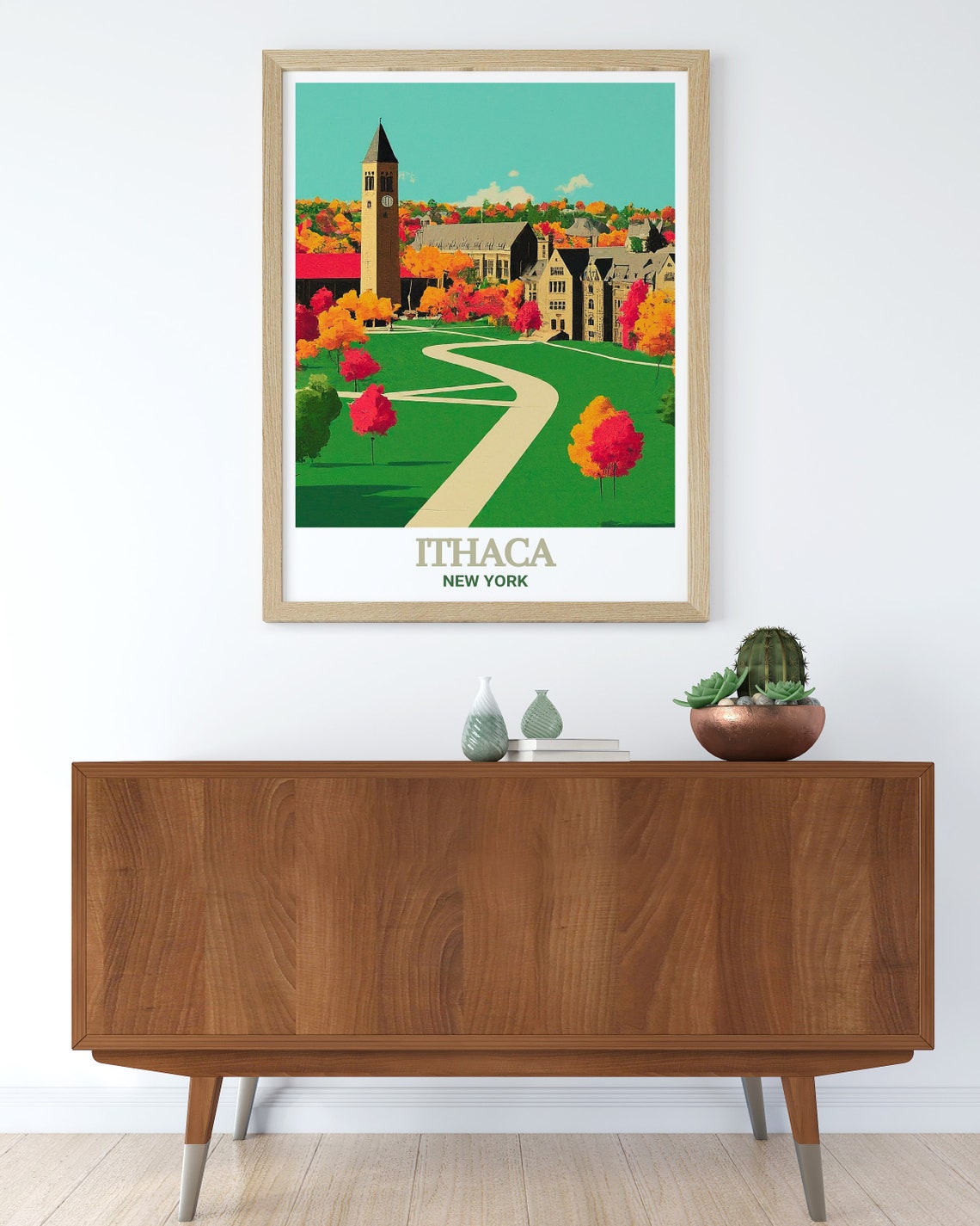 Ithaca Cornell University Campus Autumn Fall Foliage Travel Poster - Image 3