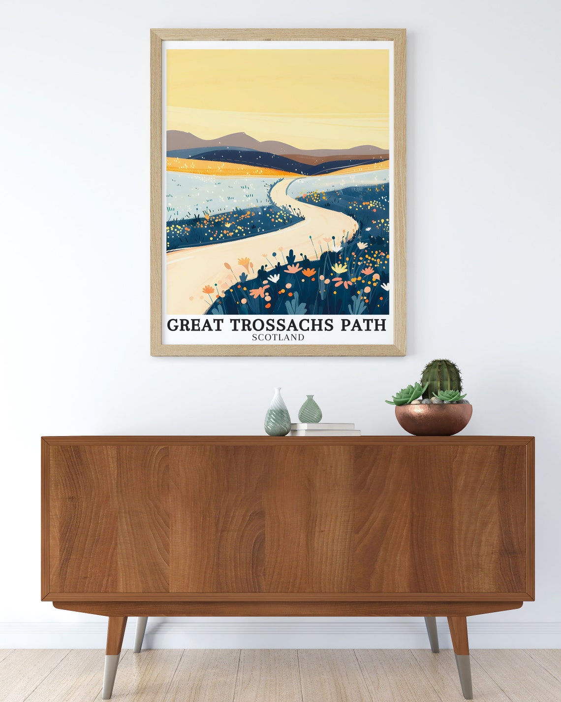 Great Trossachs Path Scotland Wildflower Trail Golden Hills Poster - Image 3