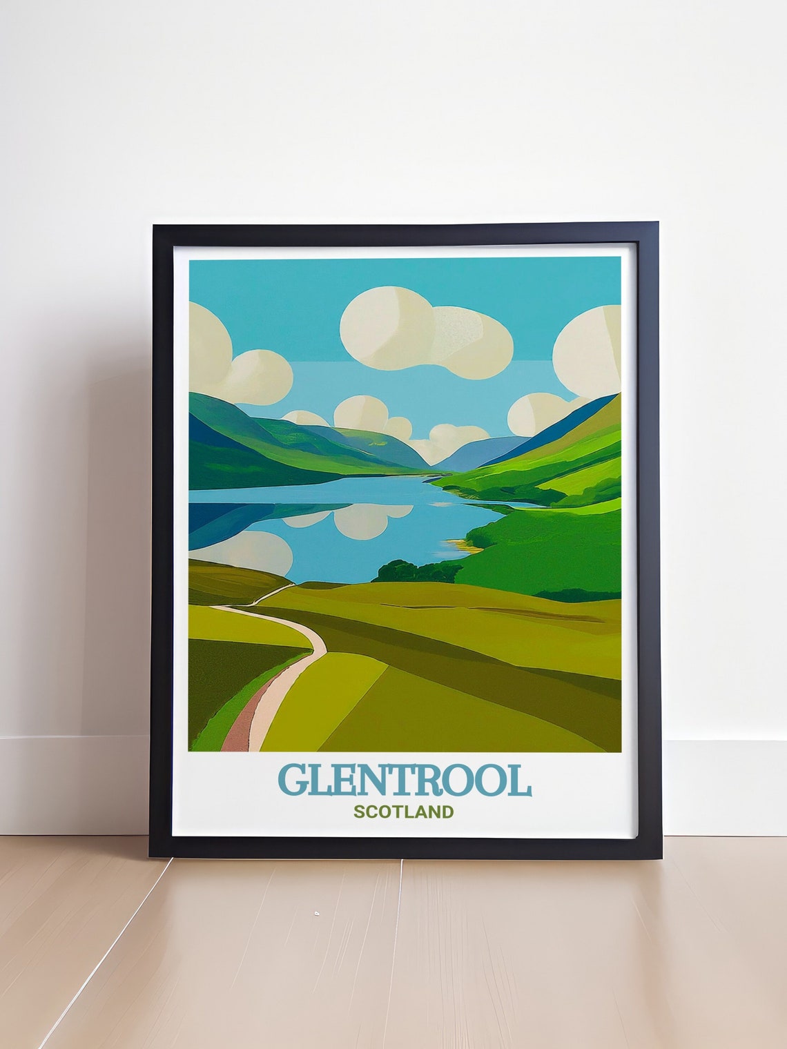 Glentrool Scotland Loch Trool Mirror Lake Green Hills Poster - Image 4