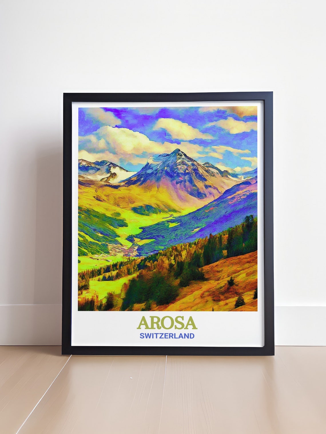 Arosa Switzerland Colorful Alpine Mountain Valley Art Poster - Image 4