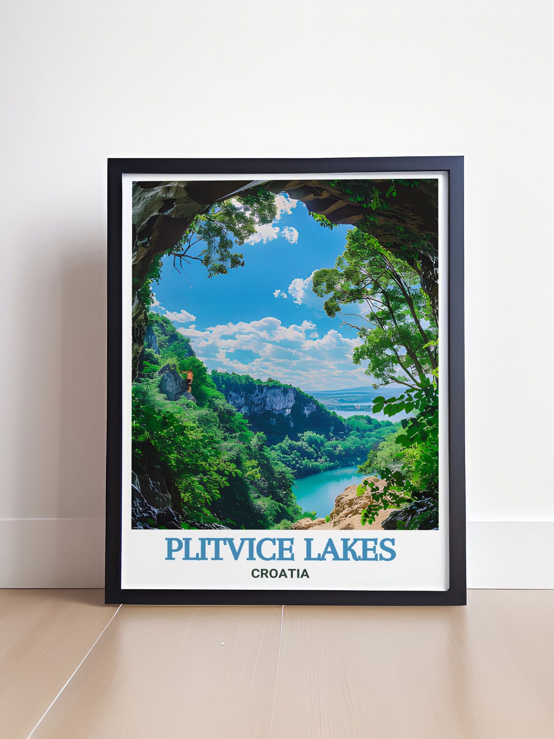 Plitvice Lakes Cave Viewpoint Turquoise Lake Croatia Travel Poster - Image 4