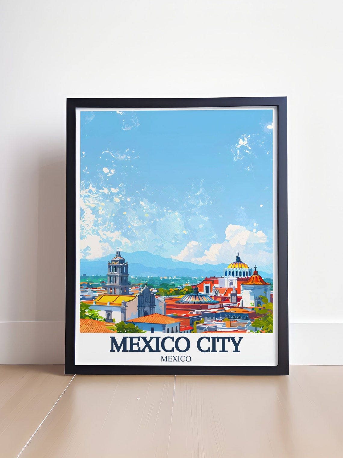 Mexico City Cathedral Skyline Daytime Blue Sky Travel Poster - Image 4