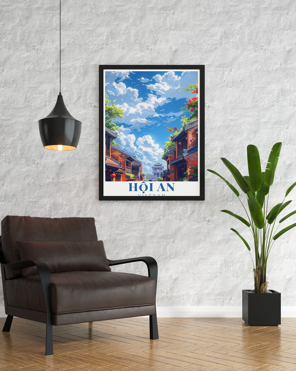 Hoi An Ancient Town Street With Lanterns Vietnam Travel Poster - Image 2