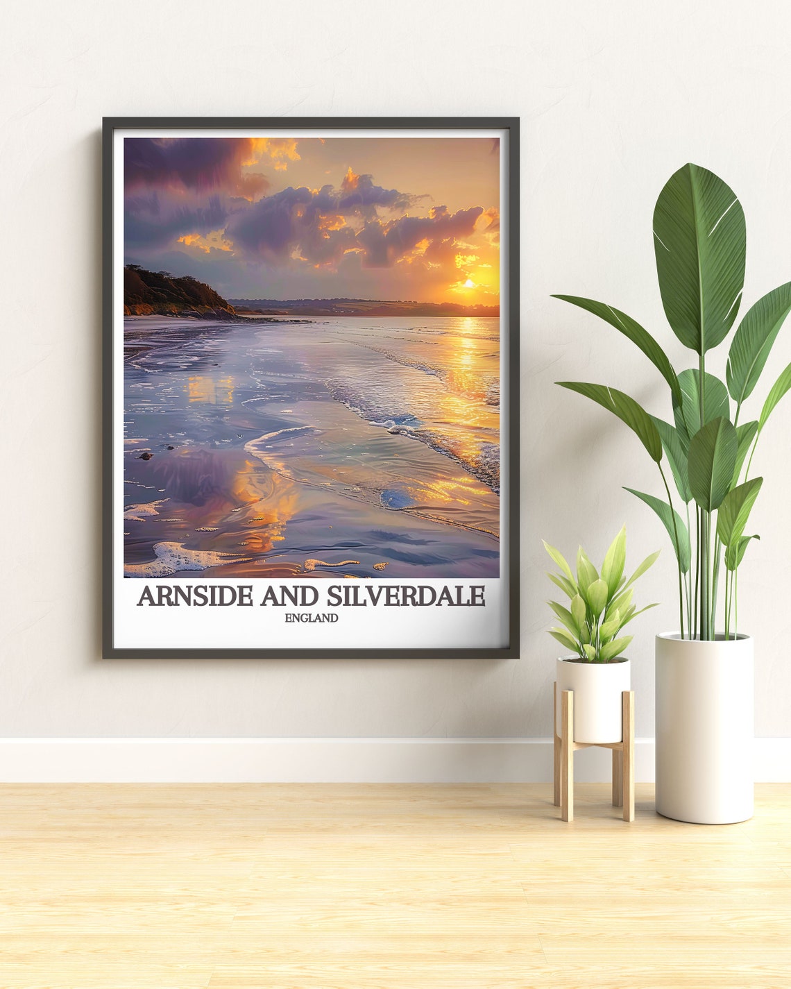 Arnside And Silverdale England Travel Poster Golden Beach Waves Art - Image 3