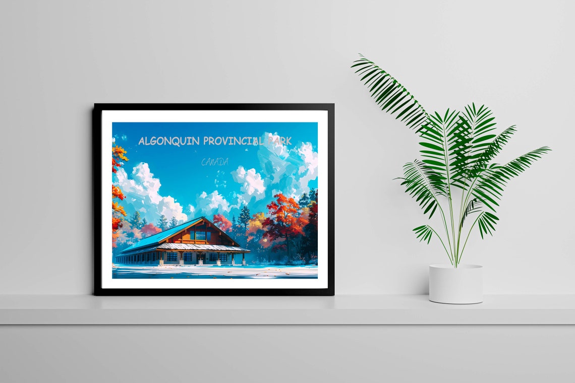Algonquin Provincial Park Lodge Autumn Trees Canada Travel Poster - Image 4