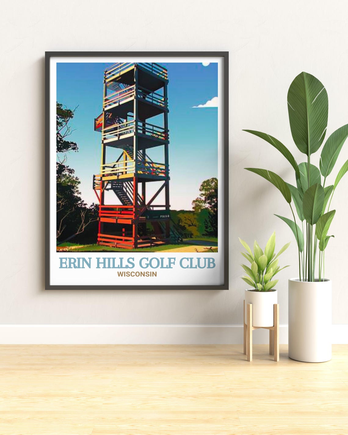 Erin Hills Golf Club Wisconsin Observation Tower Vintage Travel Poster - Image 2