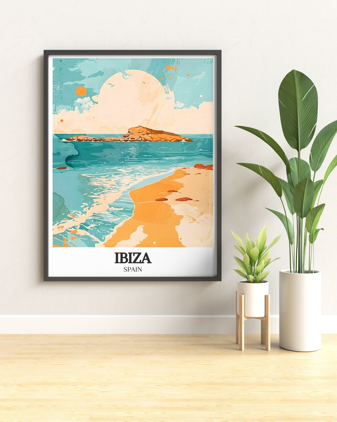 Ibiza Es Vedra Mystical Rocky Islet Golden Sunset Beach Poster - Image 2