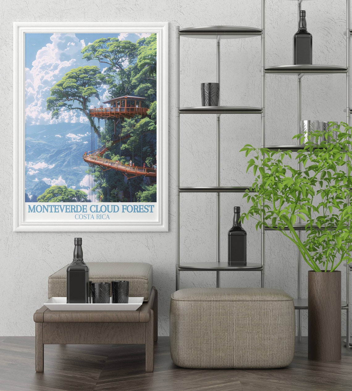 Monteverde Costa Rica Cloud Forest Canopy Bridge Walkway Poster - Image 3