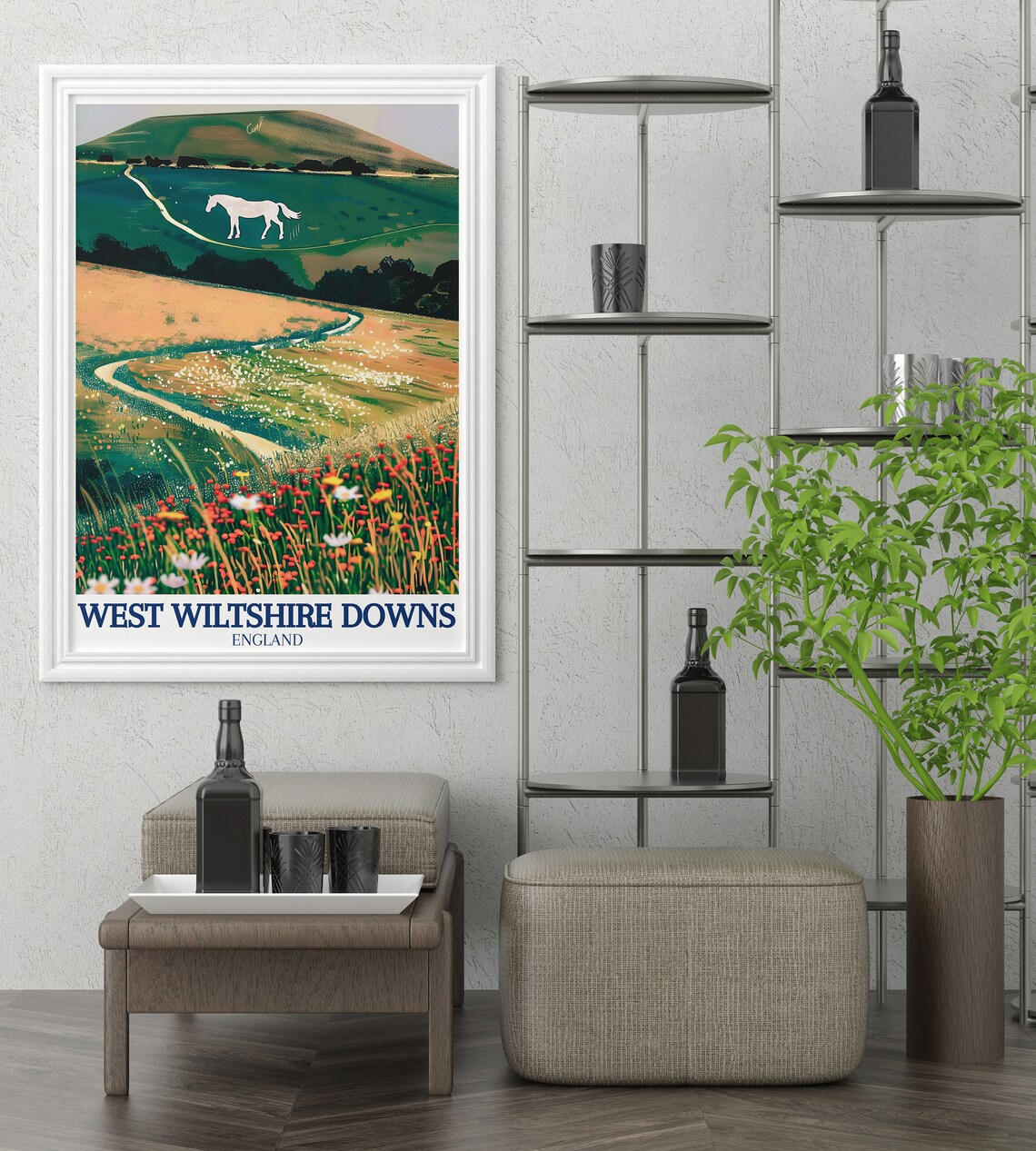 West Wiltshire Downs Westbury White Horse Travel Poster - Image 2