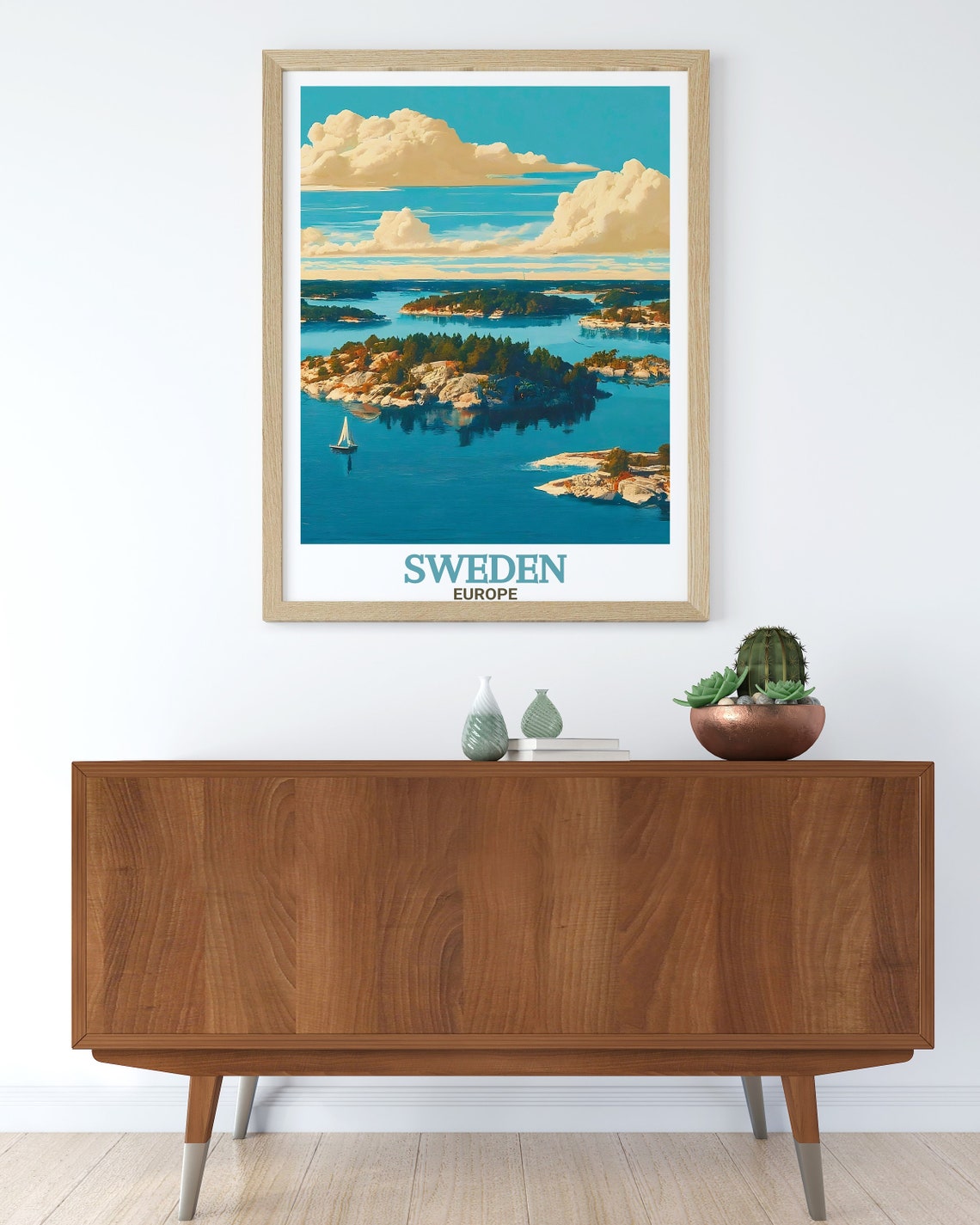 Stockholm Archipelago Islands Sailboat Sweden Coastal Travel Poster - Image 3