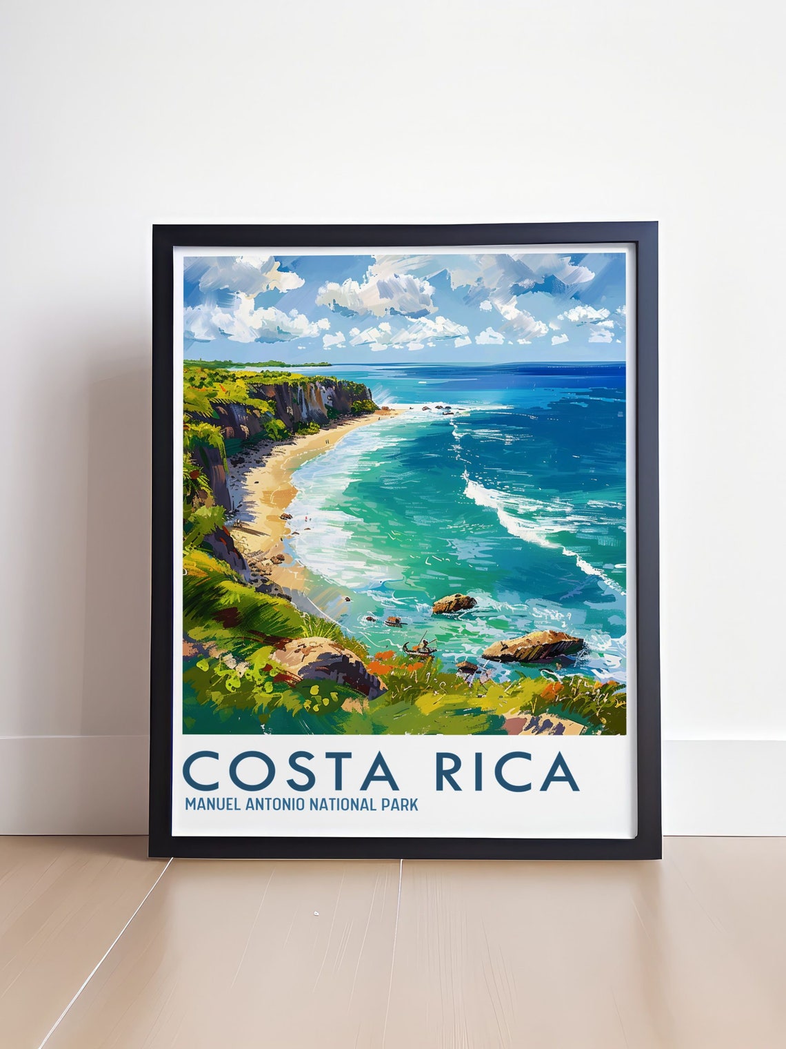 Costa Rica Manuel Antonio National Park Beach Cliffs Travel Poster - Image 4