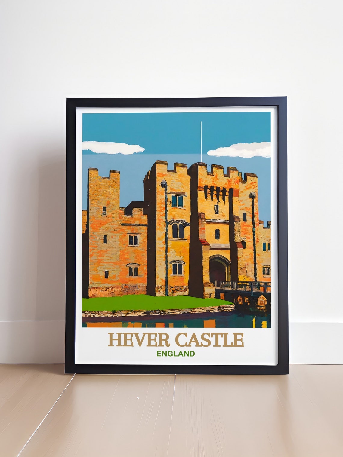 Hever Castle Stone Gatehouse Moat Front Facade England Art Poster - Image 4