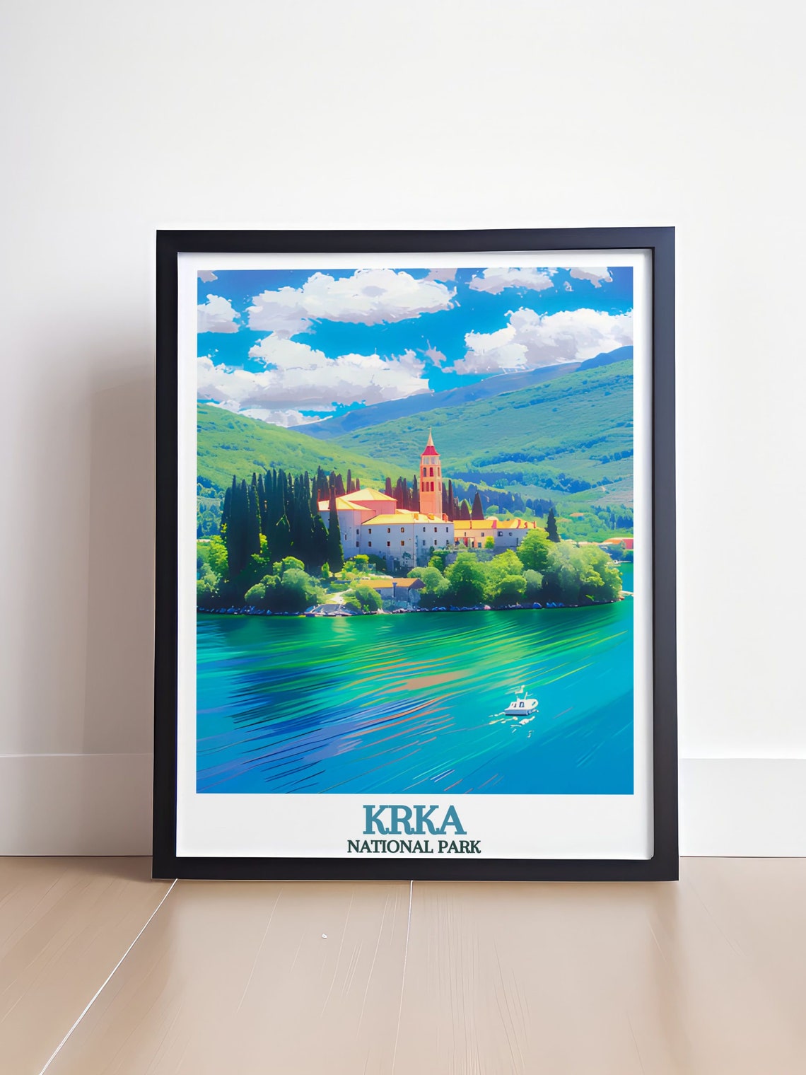 Visovac Island Monastery on an Emerald Lake in Croatia Poster - Image 4
