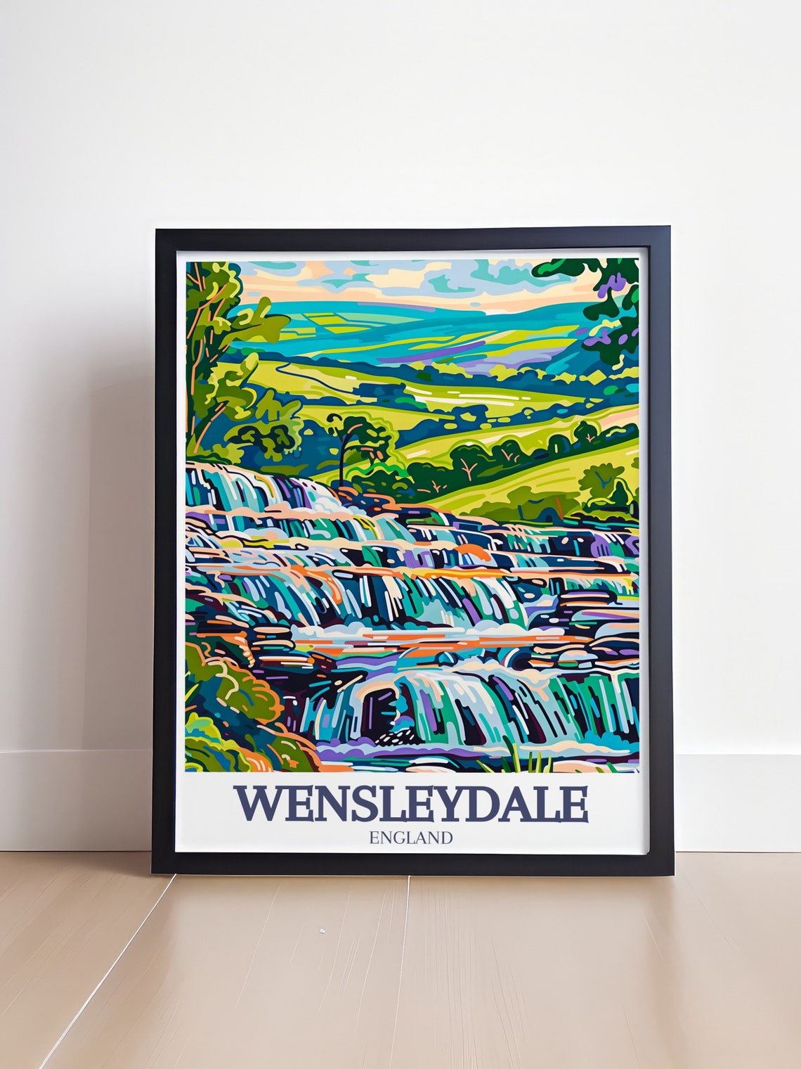 Wensleydale Aysgarth Falls England Waterfall Dales Travel Poster - Image 4