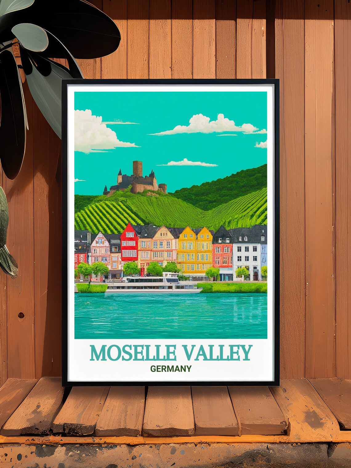 Moselle Valley Bernkastelkues Travel Poster, Art Print - Image 2