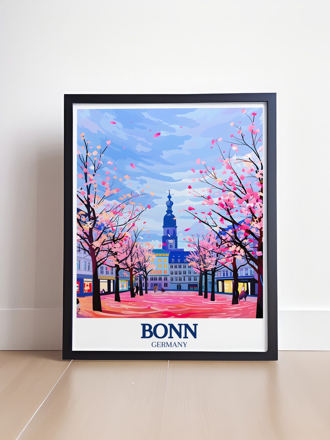 Bonn Cherry Blossom Poster Germany Old Town Spring Street Art - Image 4