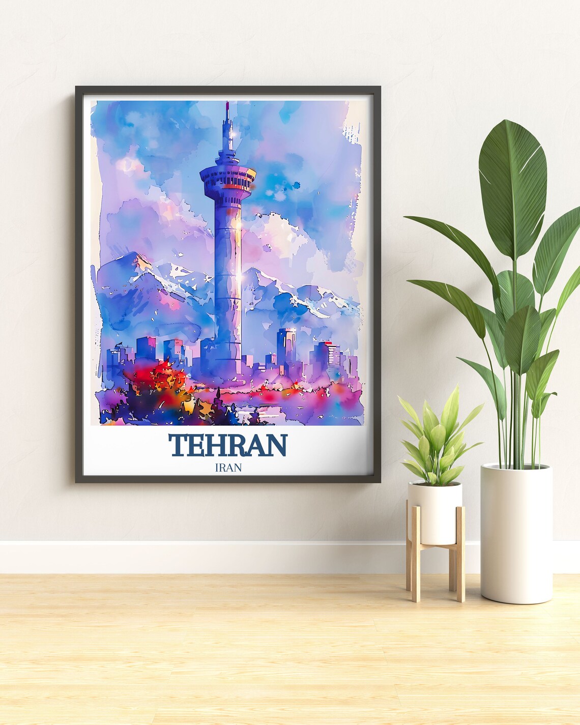 Tehran Wall Art Milad Tower And Alborz Mountain Poster Tehran Poster Tehran Print Tehran Art Print - Image 2
