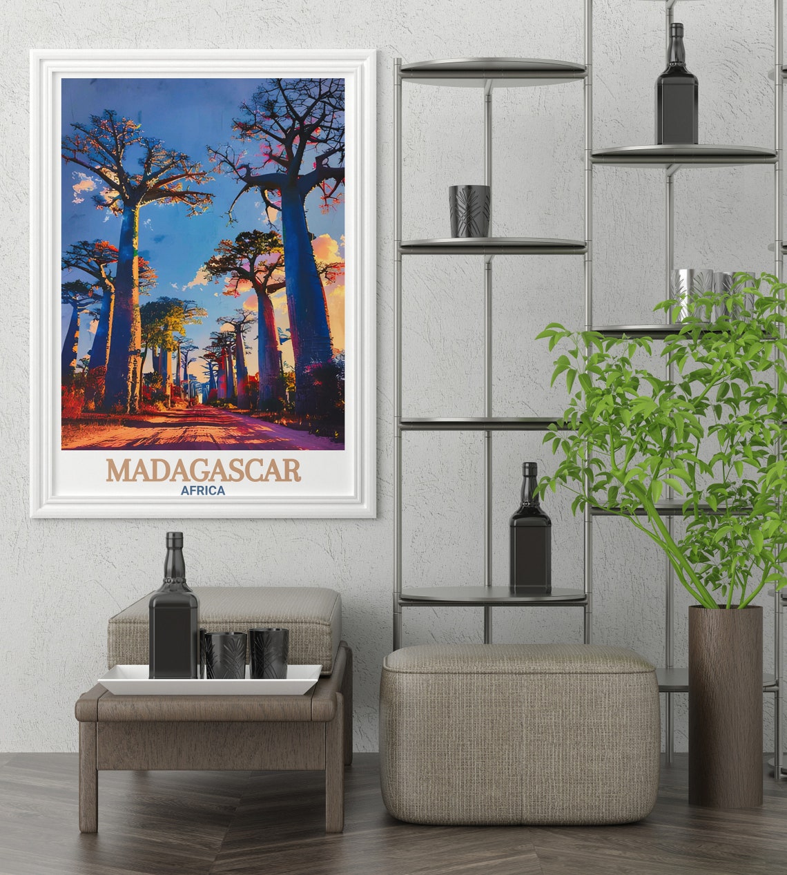 Avenue of the Baobabs Sunset Giants Madagascar Travel Poster - Image 2