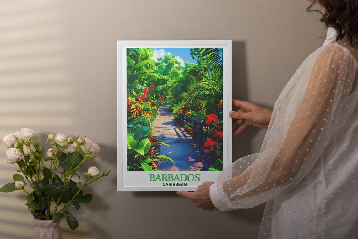 Barbados Andromeda Botanic Tropical Garden Path Caribbean Poster - Image 4